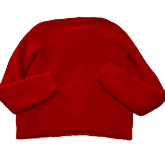 kate spade cortland mainline crewneck sweater Red XS fuzzy holidays Christmas - Picture 8 of 15